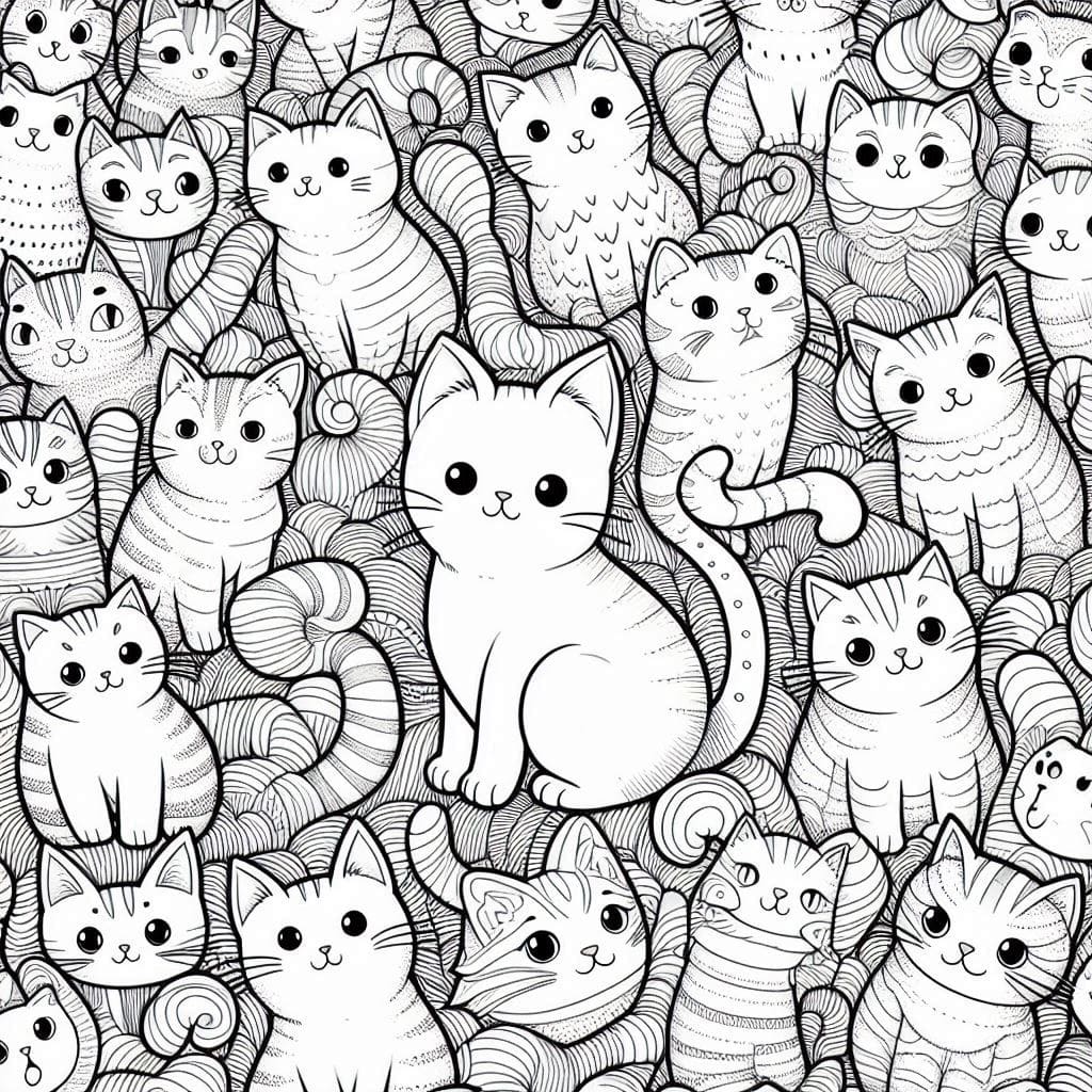 Coloring pages of cats